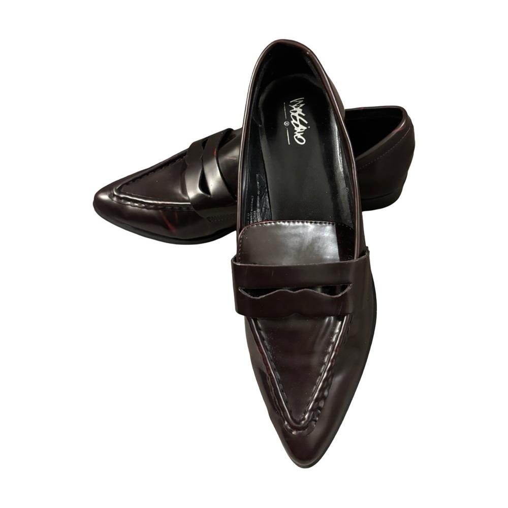 Mossimo Y2K Women’s Pointed Edgy Preppy Oxblood Penny Loafers Size 10
